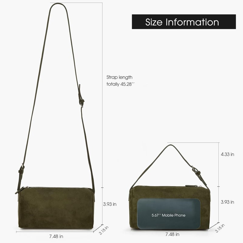 DONNAIN Premium Suede Leather Crossbody Purses for Women, Small Shoulder Bag with Adjustable Strap and Crossbody Hobo Bag - Image 2